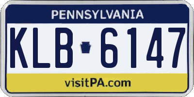 PA license plate KLB6147