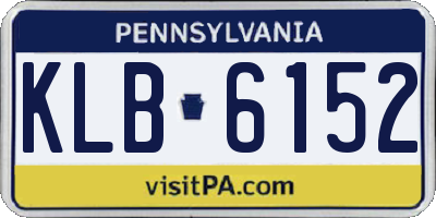 PA license plate KLB6152