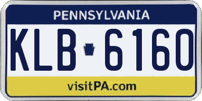 PA license plate KLB6160