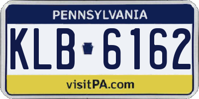 PA license plate KLB6162