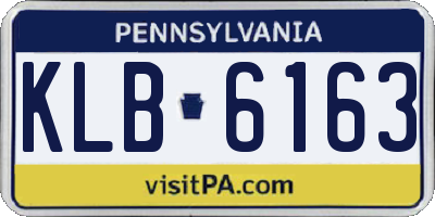 PA license plate KLB6163