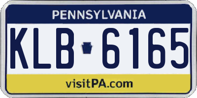 PA license plate KLB6165
