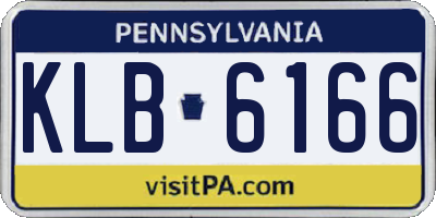 PA license plate KLB6166