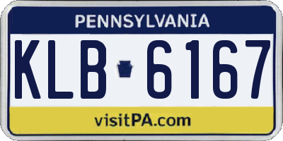 PA license plate KLB6167