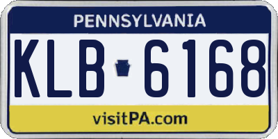 PA license plate KLB6168