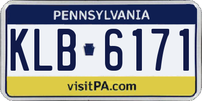 PA license plate KLB6171