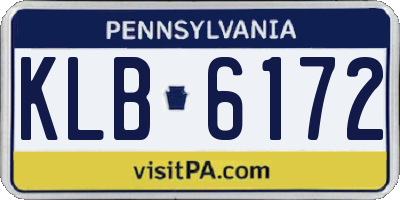 PA license plate KLB6172