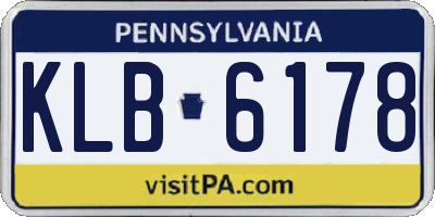 PA license plate KLB6178