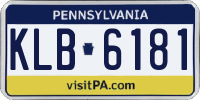 PA license plate KLB6181