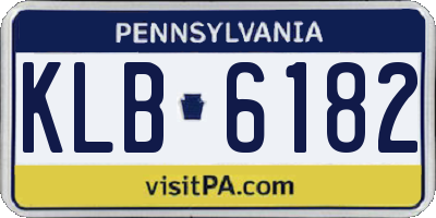 PA license plate KLB6182