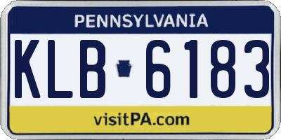 PA license plate KLB6183