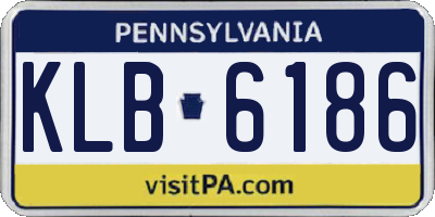 PA license plate KLB6186