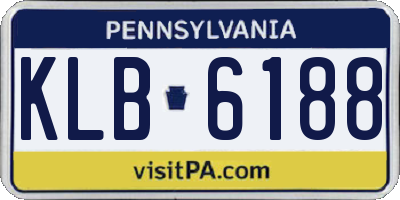 PA license plate KLB6188