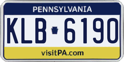 PA license plate KLB6190