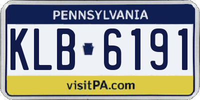 PA license plate KLB6191