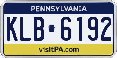 PA license plate KLB6192