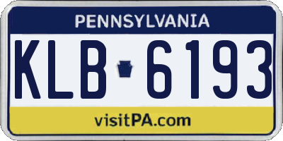 PA license plate KLB6193