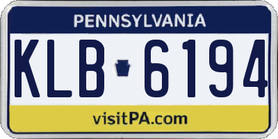 PA license plate KLB6194