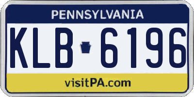 PA license plate KLB6196