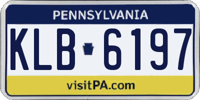 PA license plate KLB6197