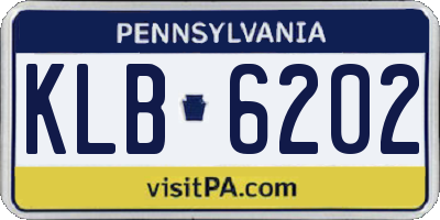 PA license plate KLB6202