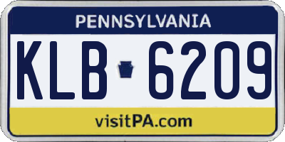 PA license plate KLB6209