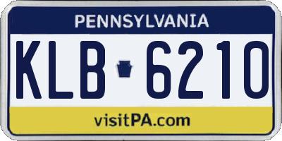 PA license plate KLB6210