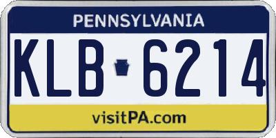 PA license plate KLB6214