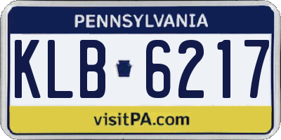 PA license plate KLB6217