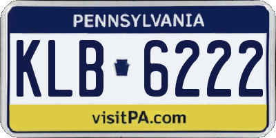 PA license plate KLB6222