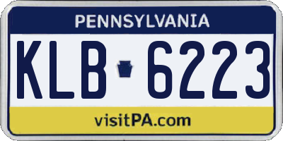 PA license plate KLB6223
