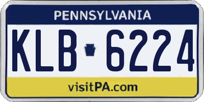 PA license plate KLB6224