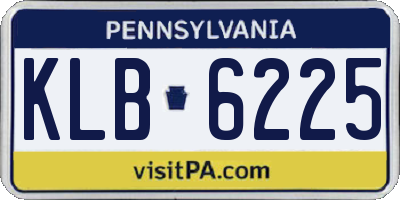 PA license plate KLB6225