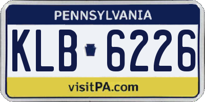 PA license plate KLB6226