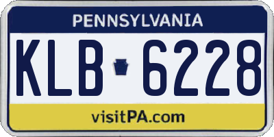 PA license plate KLB6228