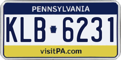 PA license plate KLB6231