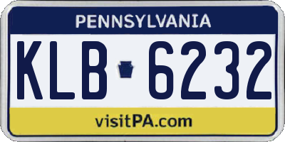 PA license plate KLB6232