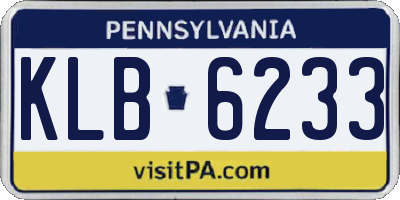 PA license plate KLB6233