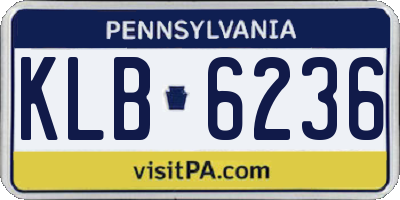 PA license plate KLB6236