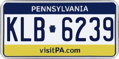 PA license plate KLB6239