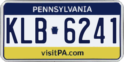 PA license plate KLB6241