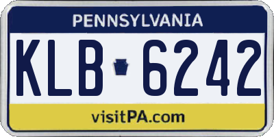 PA license plate KLB6242