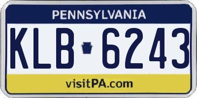 PA license plate KLB6243