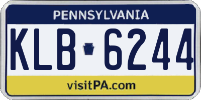 PA license plate KLB6244