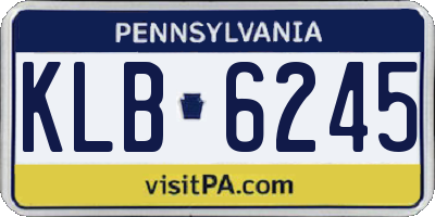 PA license plate KLB6245