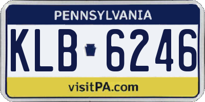 PA license plate KLB6246