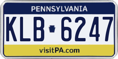 PA license plate KLB6247