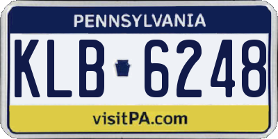 PA license plate KLB6248