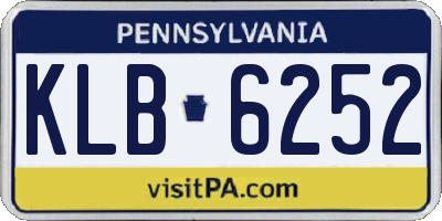 PA license plate KLB6252