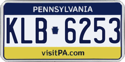 PA license plate KLB6253